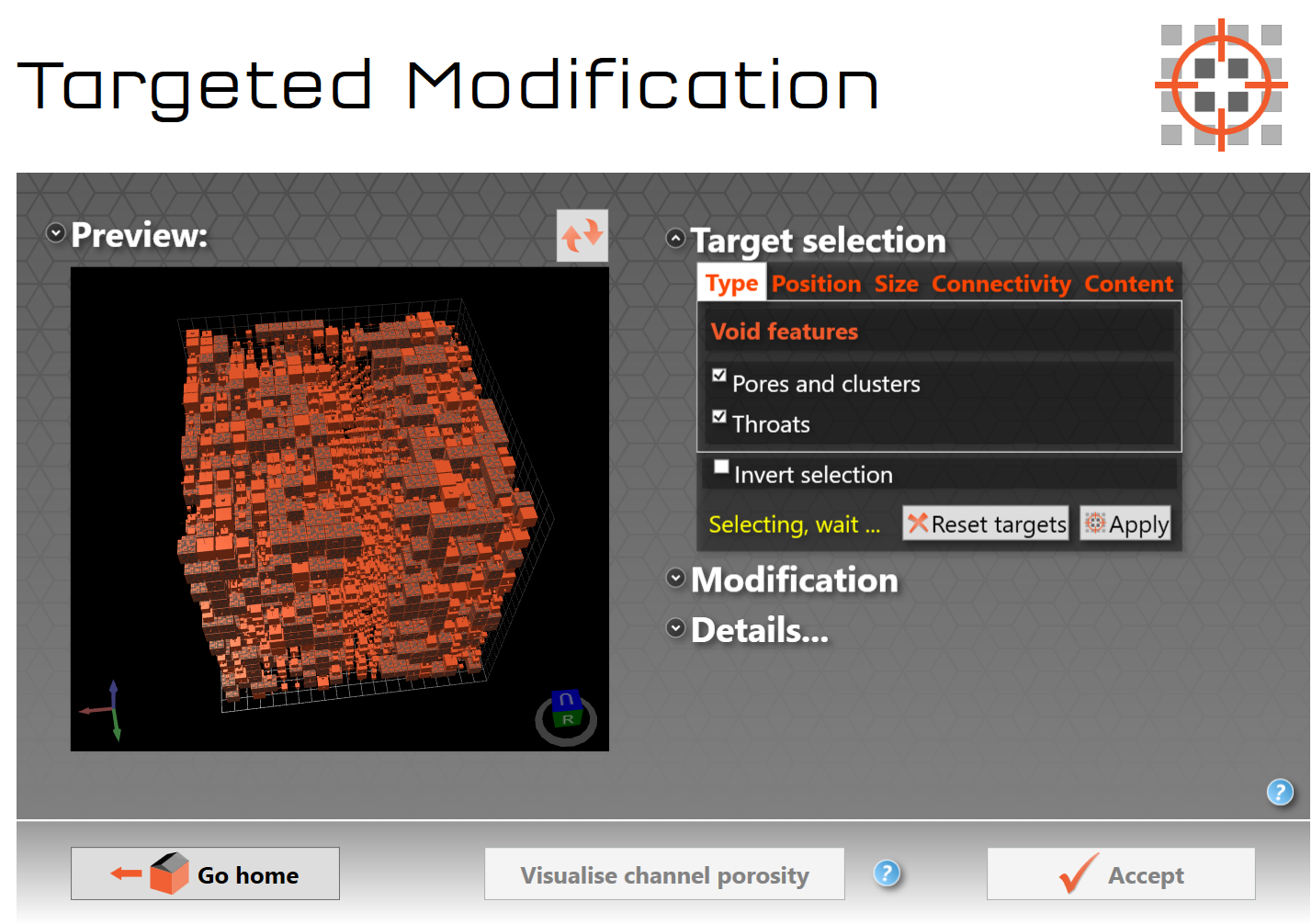 Figure CPV 3. Targeted modification screen while selecting features Figure CPV 3. Targeted modification screen while selecting features