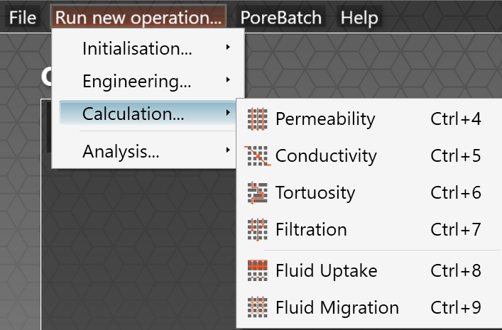 calculation operations dropdown menu