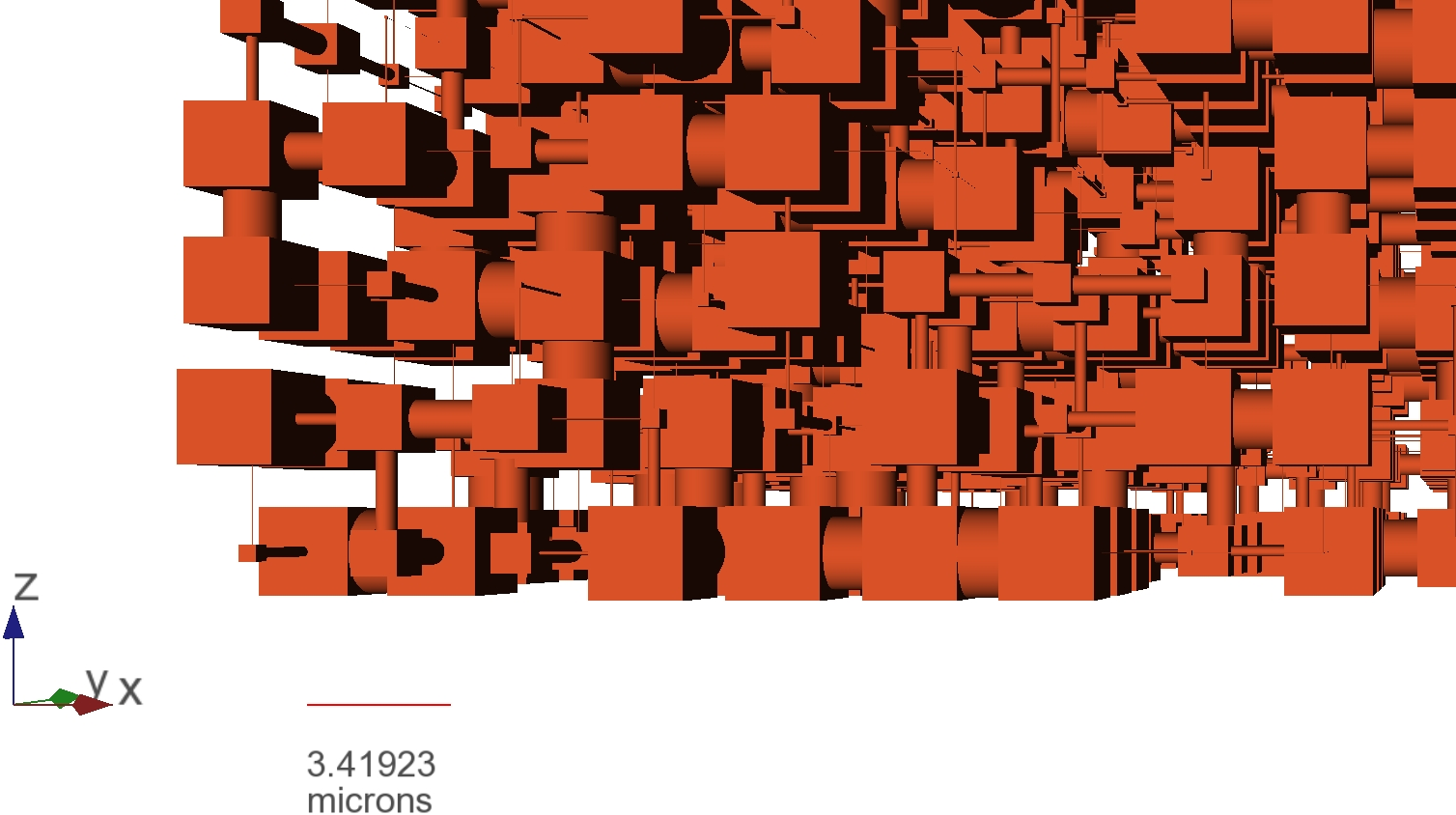 calcium carbonate channel 15 pc unit cell close-up showing pore row spacing