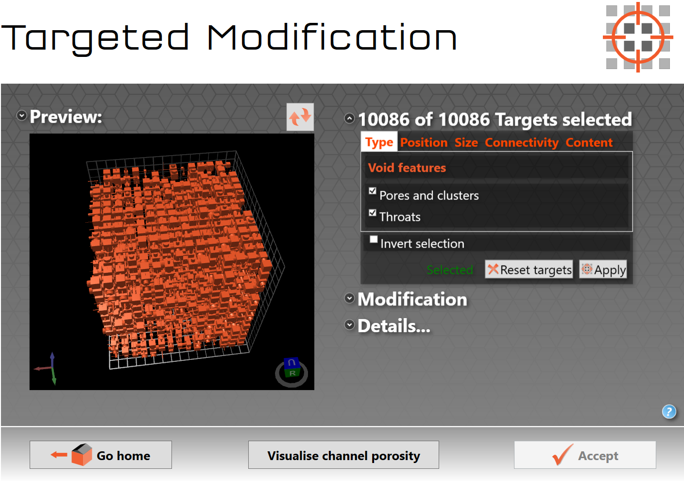 targeted modification screen
